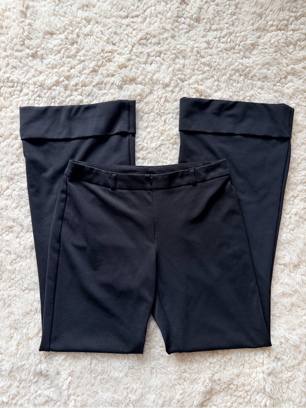 Express Y2K Vintage Black Flare Trousers Wide Cuff Mid Rise Dress Pants Size 5/6